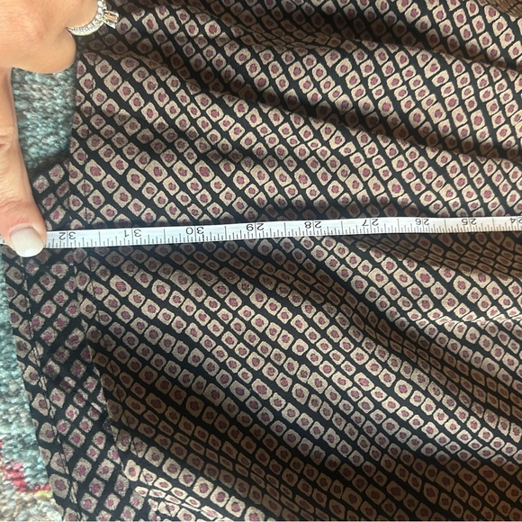 Lucky Brand Purple Black Ditsy Diamond Sleeveless Boho Pocket Dress L - Picture 10 of 10